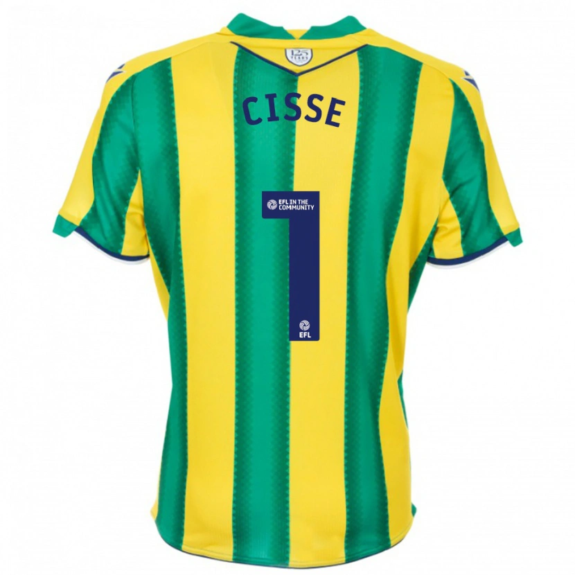 Danxen Uomo Maglia Ben Cisse #1 Giallo Verde Kit Gara Away 2025/26 Maglietta