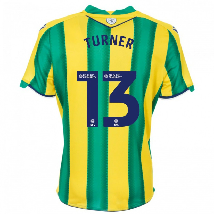 Danxen Uomo Maglia Shannon Turner #13 Giallo Verde Kit Gara Away 2025/26 Maglietta