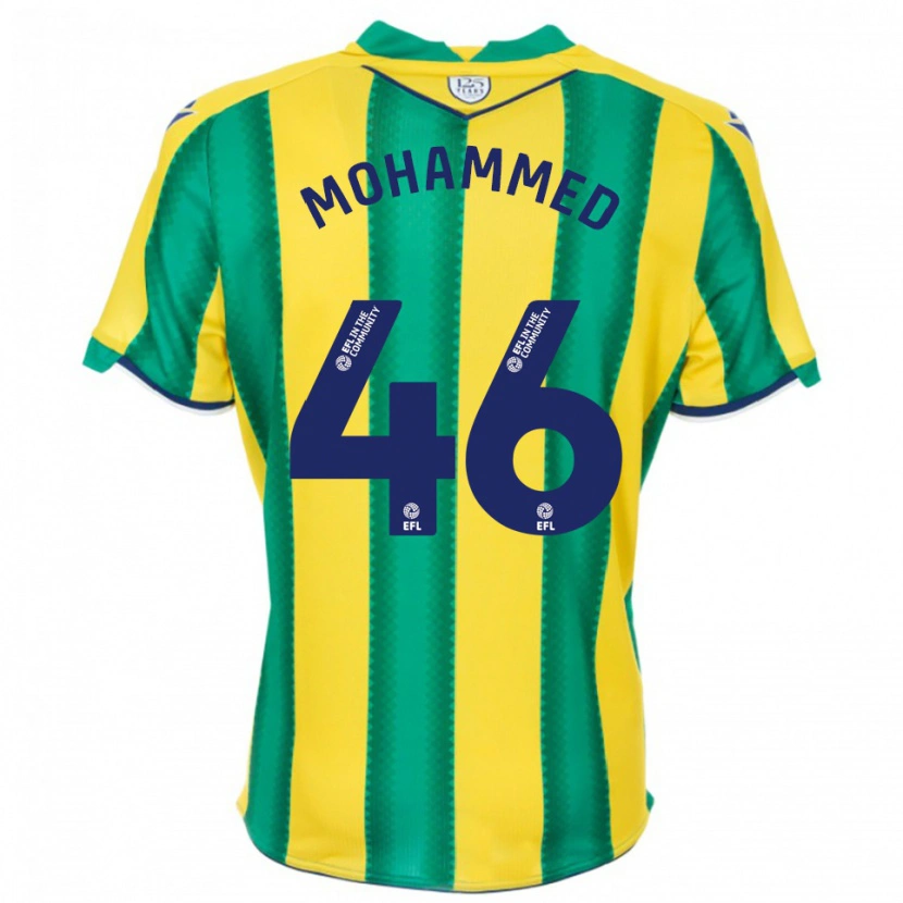 Danxen Uomo Maglia Jamal Mohammed #46 Giallo Verde Kit Gara Away 2025/26 Maglietta