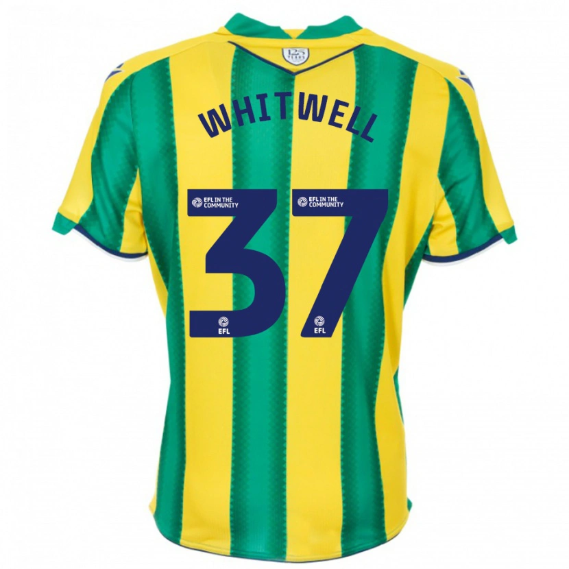 Danxen Uomo Maglia Harry Whitwell #37 Giallo Verde Kit Gara Away 2025/26 Maglietta