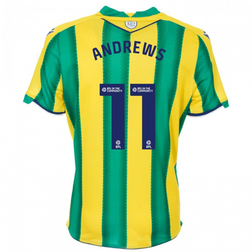 Danxen Uomo Maglia Marli Rhodes-Andrews #11 Giallo Verde Kit Gara Away 2025/26 Maglietta