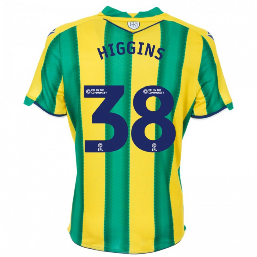 Danxen Uomo Maglia Akeel Higgins #38 Giallo Verde Kit Gara Away 2025/26 Maglietta