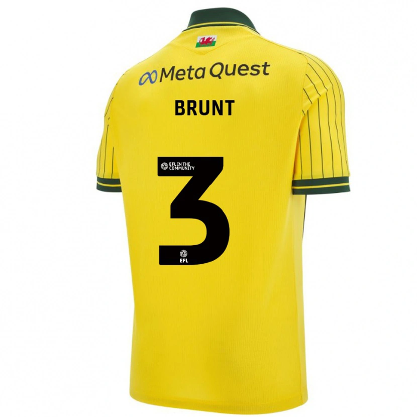 Danxen Uomo Maglia Lewis Brunt #3 Giallo Verde Kit Gara Away 2025/26 Maglietta