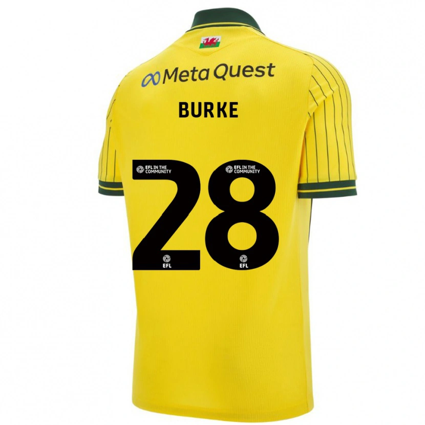 Danxen Uomo Maglia Leah Burke #28 Giallo Verde Kit Gara Away 2025/26 Maglietta