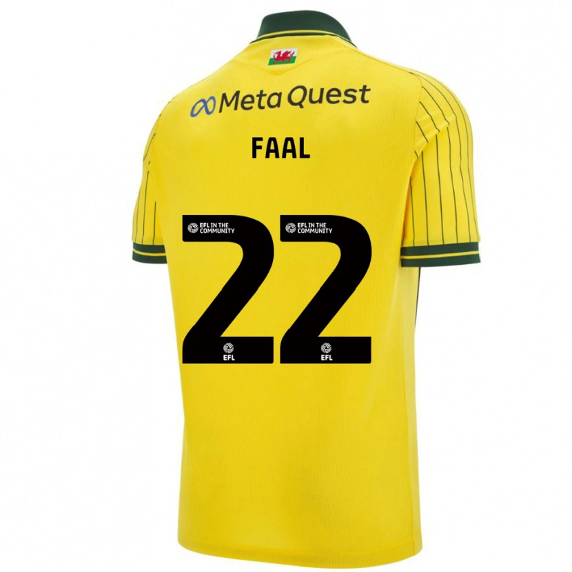 Danxen Uomo Maglia Mo Faal #22 Giallo Verde Kit Gara Away 2025/26 Maglietta