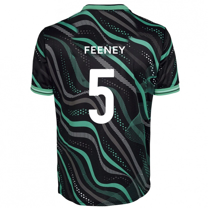 Danxen Uomo Maglia Morgan Feeney #5 Nero Verde Kit Gara Away 2025/26 Maglietta