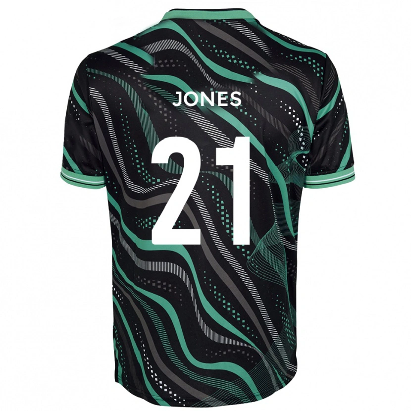 Danxen Uomo Maglia Jordan Jones #21 Nero Verde Kit Gara Away 2025/26 Maglietta