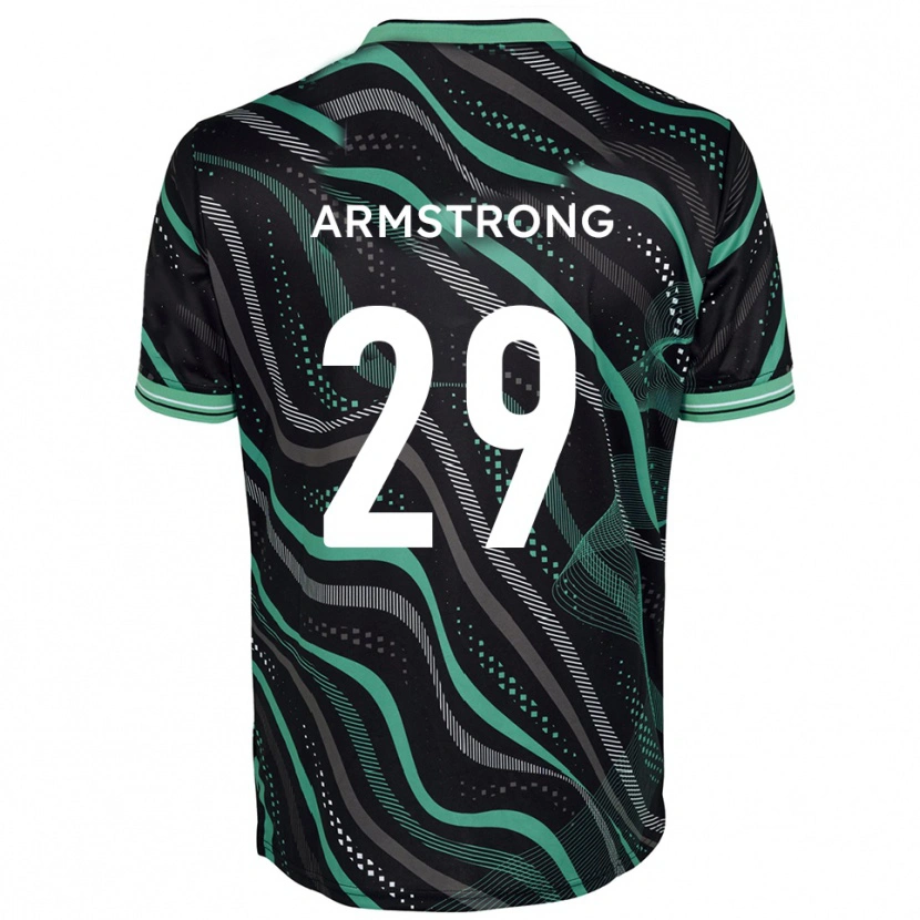 Danxen Uomo Maglia Luke Armstrong #29 Nero Verde Kit Gara Away 2025/26 Maglietta