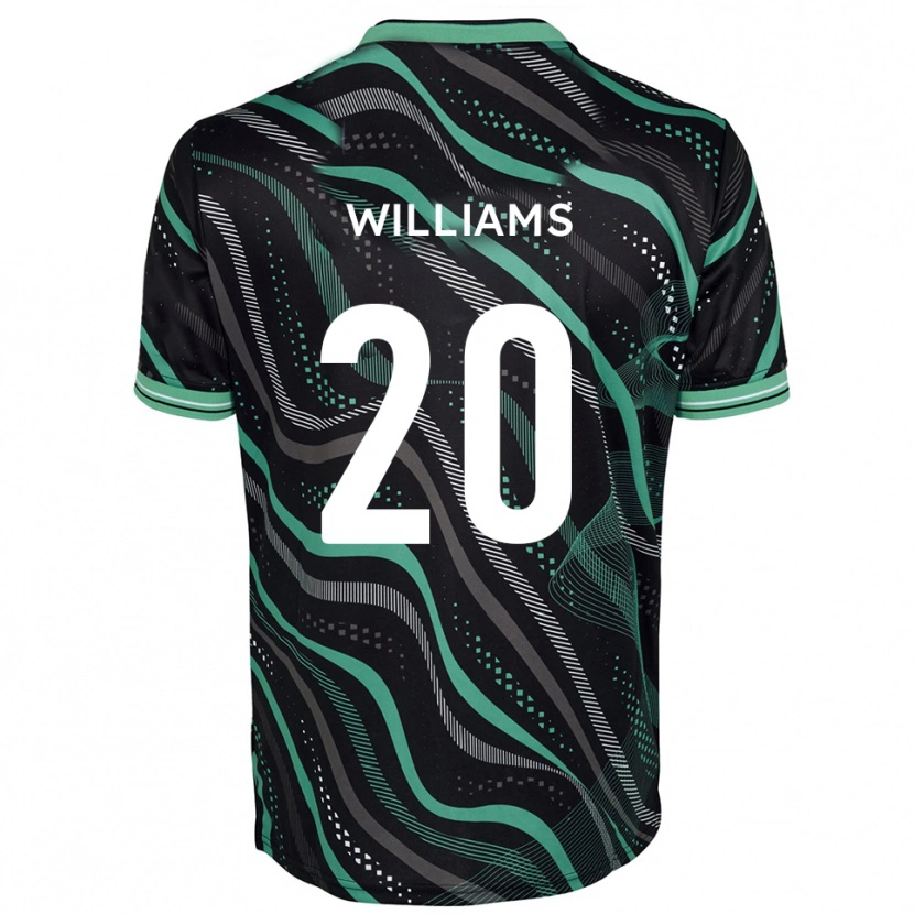 Danxen Uomo Maglia Ben Williams #20 Nero Verde Kit Gara Away 2025/26 Maglietta