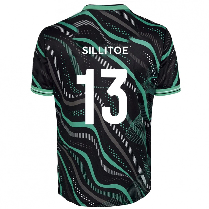 Danxen Uomo Maglia Casey Sillitoe #13 Nero Verde Kit Gara Away 2025/26 Maglietta