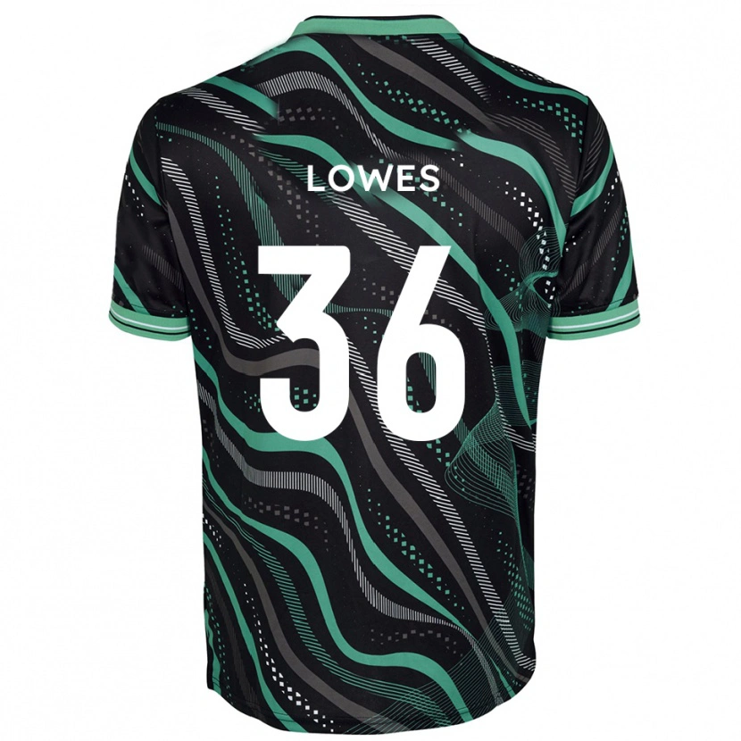 Danxen Uomo Maglia Jonah Lowes #36 Nero Verde Kit Gara Away 2025/26 Maglietta