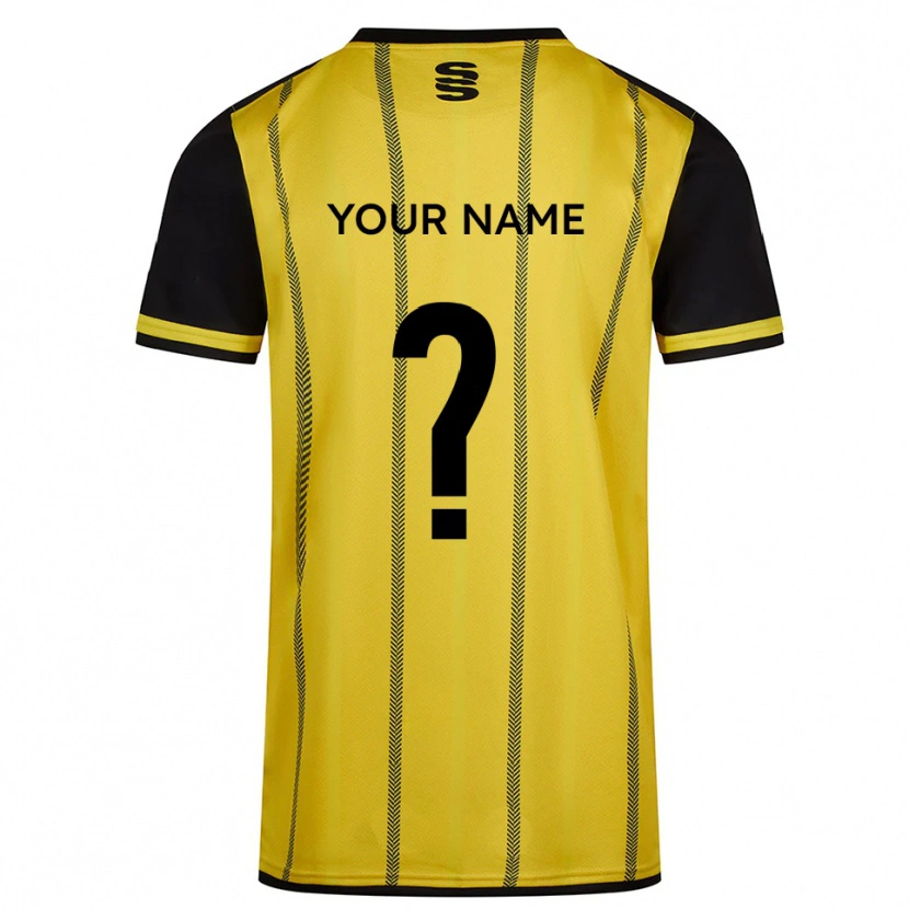 Danxen Uomo Maglia Il Tuo Nome #0 Giallo Nero Kit Gara Away 2025/26 Maglietta