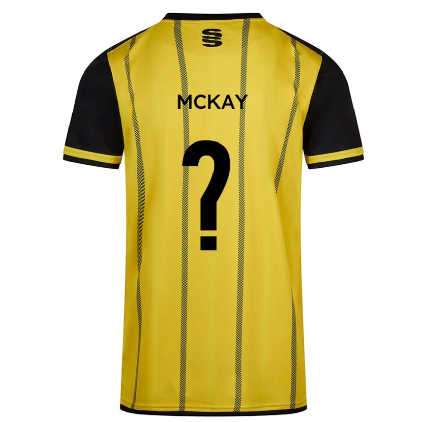 Danxen Uomo Maglia Mason Mckay #0 Giallo Nero Kit Gara Away 2025/26 Maglietta