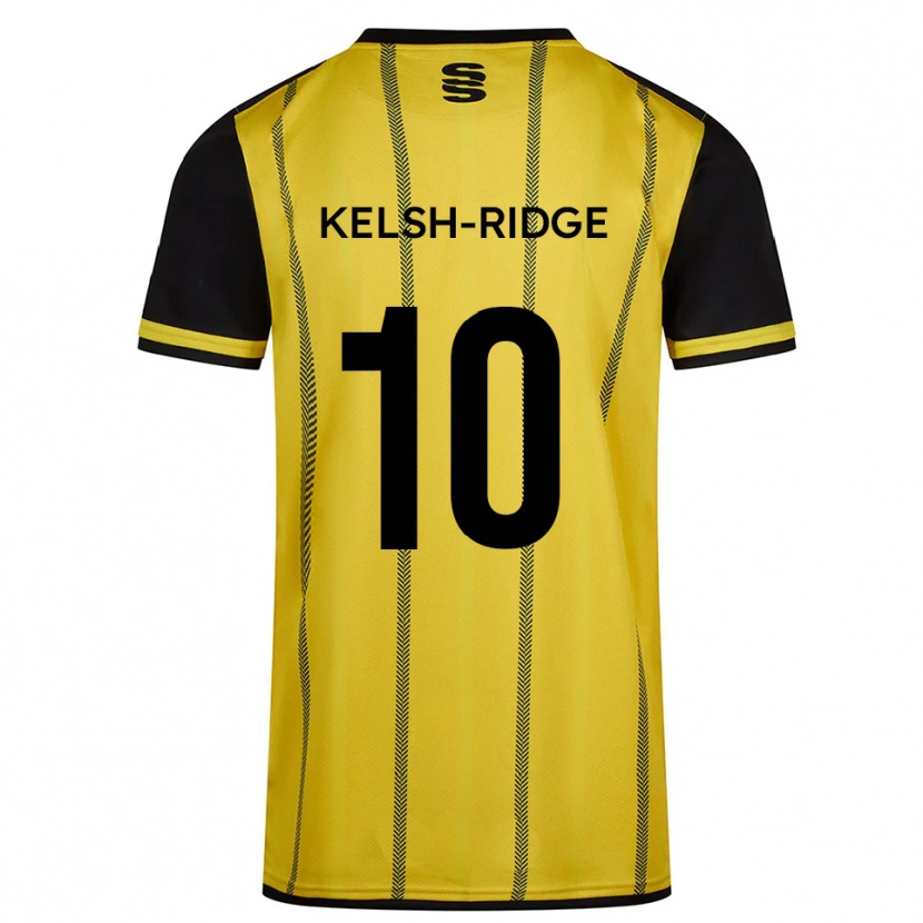 Danxen Uomo Maglia Hollie Kelsh-Ridge #10 Giallo Nero Kit Gara Away 2025/26 Maglietta