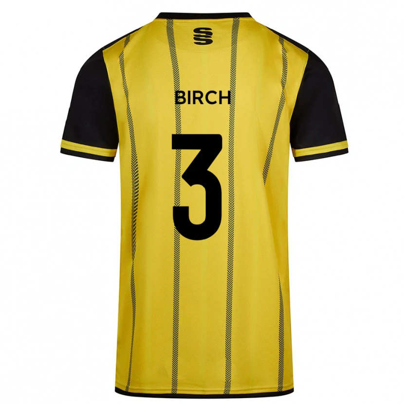 Danxen Uomo Maglia Sam Birch #3 Giallo Nero Kit Gara Away 2025/26 Maglietta