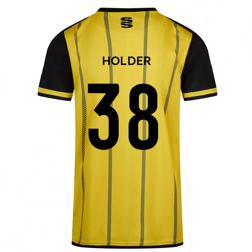 Danxen Uomo Maglia Stan Holder #38 Giallo Nero Kit Gara Away 2025/26 Maglietta