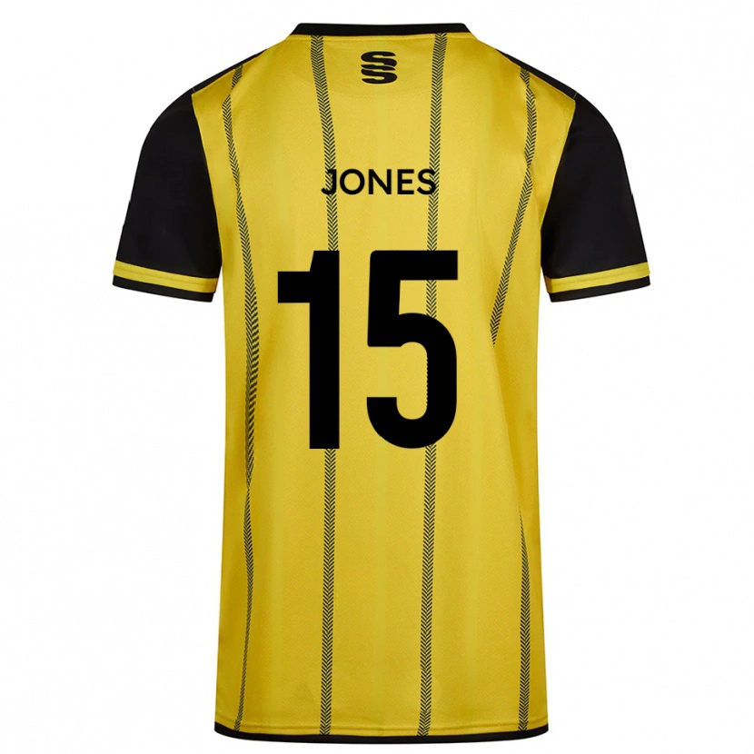 Danxen Uomo Maglia Kieran Jones #15 Giallo Nero Kit Gara Away 2025/26 Maglietta