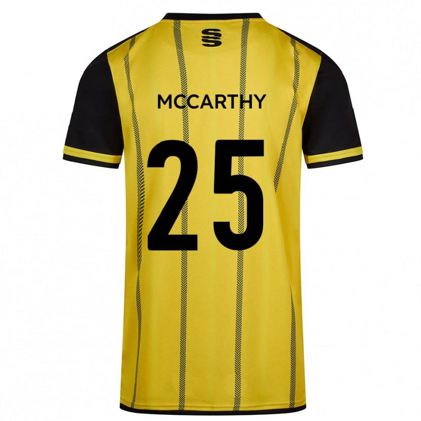 Danxen Uomo Maglia Max Mccarthy #25 Giallo Nero Kit Gara Away 2025/26 Maglietta
