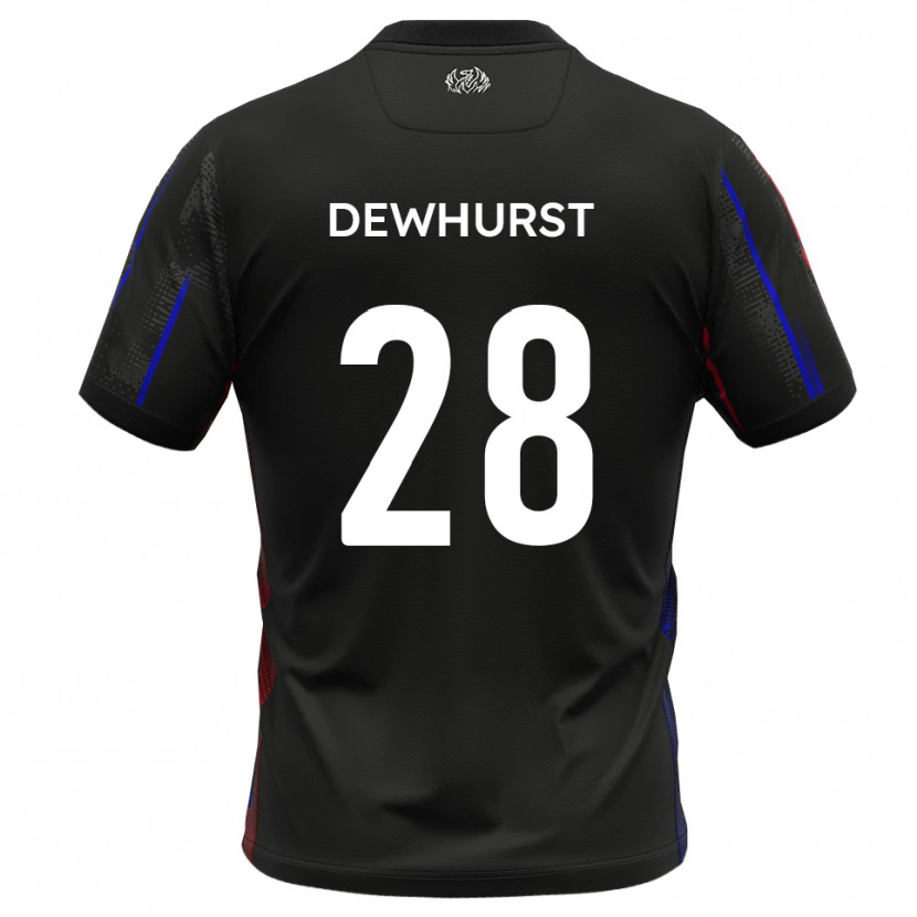 Danxen Uomo Maglia Marcus Dewhurst #28 Nero Rosso Kit Gara Away 2025/26 Maglietta