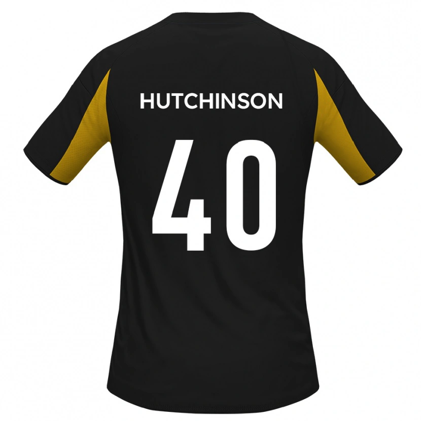 Danxen Uomo Maglia Luke Hutchinson #40 Nero Giallo Kit Gara Away 2025/26 Maglietta