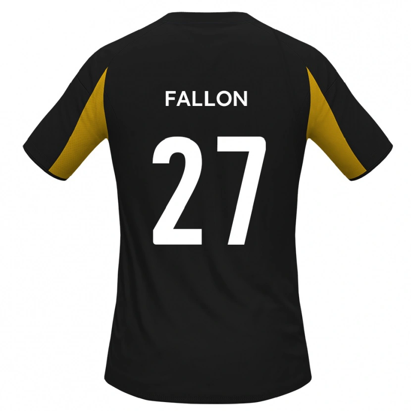 Danxen Uomo Maglia Louie Fallon #27 Nero Giallo Kit Gara Away 2025/26 Maglietta