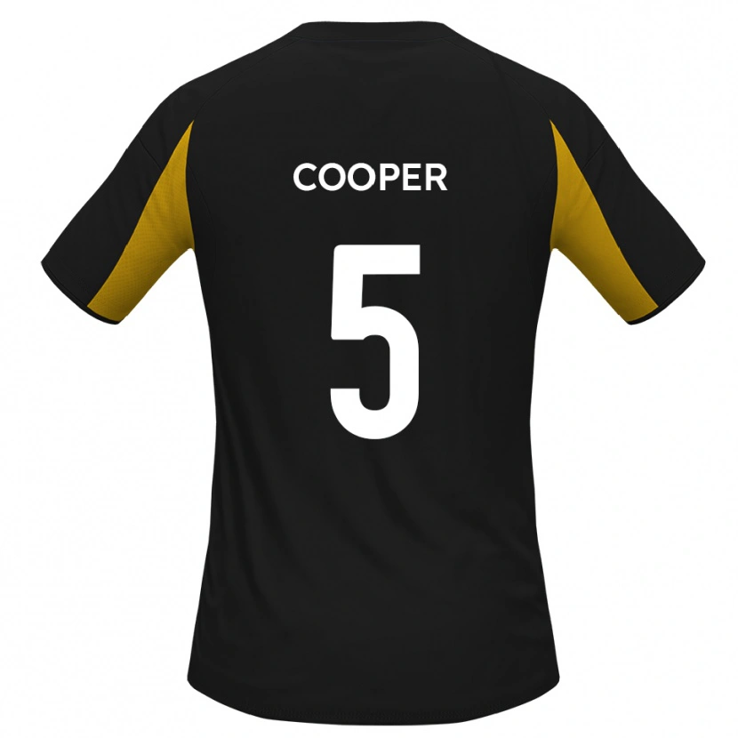 Danxen Uomo Maglia Jake Cooper #5 Nero Giallo Kit Gara Away 2025/26 Maglietta