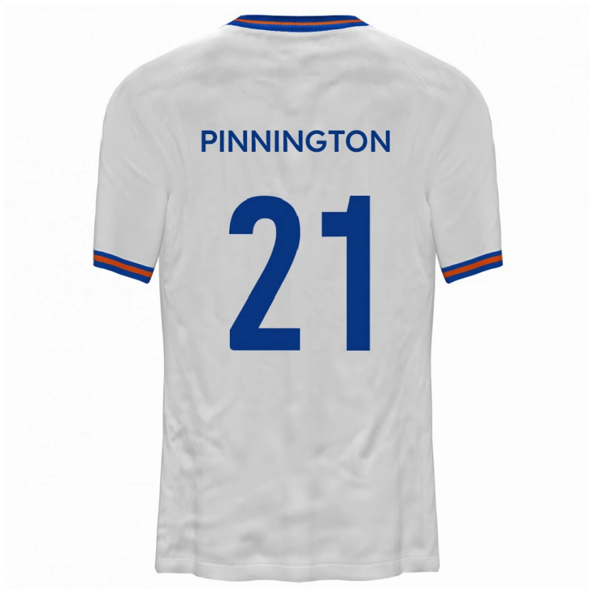 Danxen Uomo Maglia Jacob Pinnington #21 Bianco Blu Kit Gara Away 2025/26 Maglietta