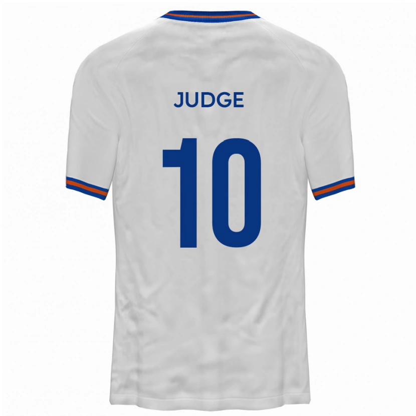 Danxen Uomo Maglia Alan Judge #10 Bianco Blu Kit Gara Away 2025/26 Maglietta