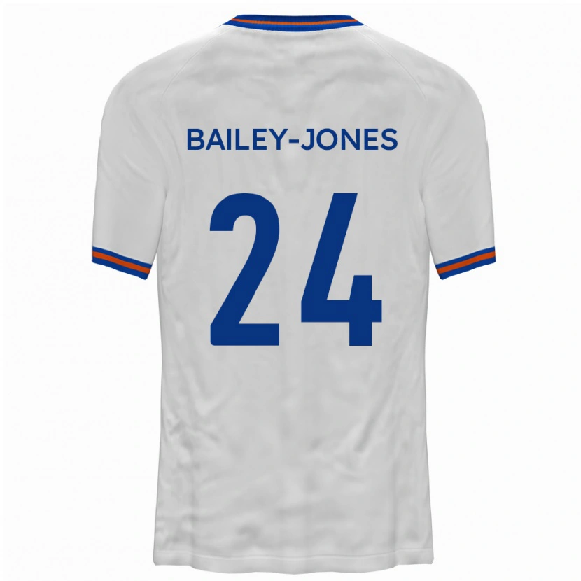 Danxen Uomo Maglia William Bailey-Jones #24 Bianco Blu Kit Gara Away 2025/26 Maglietta