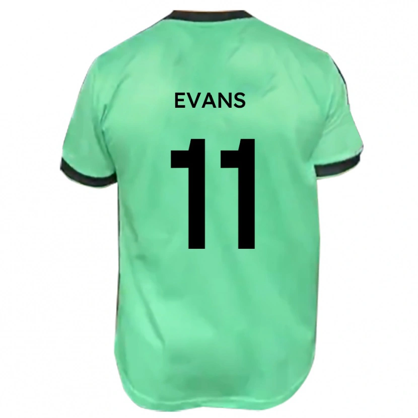 Danxen Uomo Maglia Kieron Evans #11 Turchese Nero Kit Gara Away 2025/26 Maglietta