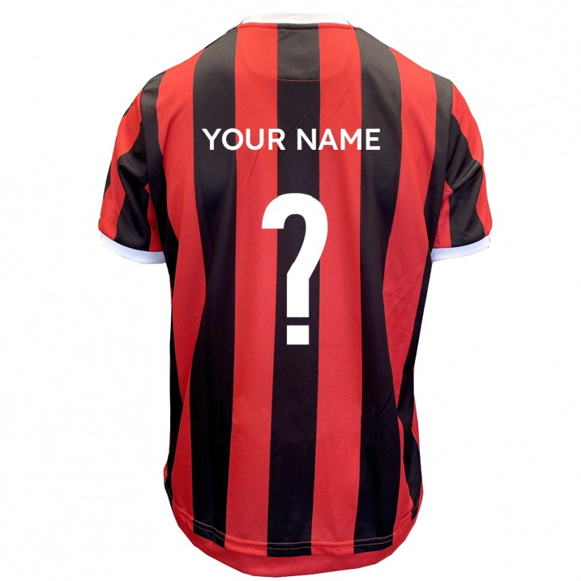 Danxen Uomo Maglia Il Tuo Nome #0 Rosso Nero Kit Gara Away 2025/26 Maglietta