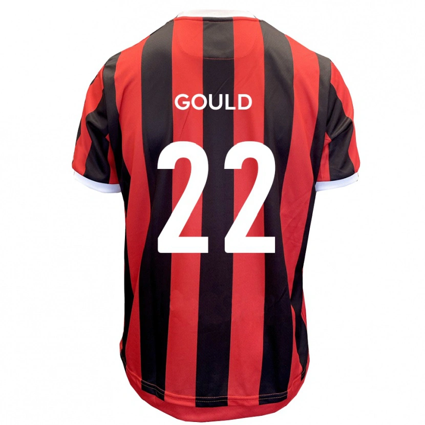 Danxen Uomo Maglia Matt Gould #22 Rosso Nero Kit Gara Away 2025/26 Maglietta