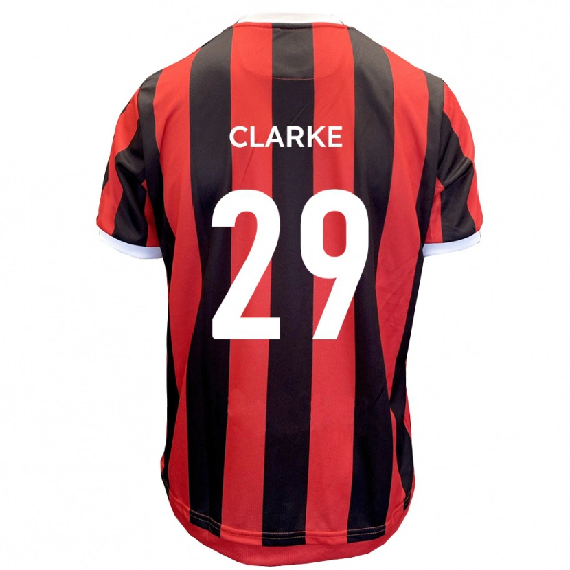 Danxen Uomo Maglia Jahmari Clarke #29 Rosso Nero Kit Gara Away 2025/26 Maglietta
