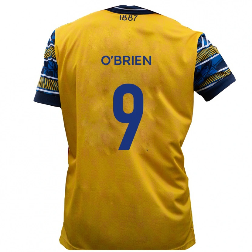 Danxen Uomo Maglia Aiden O'brien #9 Giallo Nero Kit Gara Away 2025/26 Maglietta