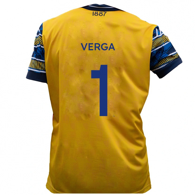 Danxen Uomo Maglia Mikey Verga #1 Giallo Nero Kit Gara Away 2025/26 Maglietta