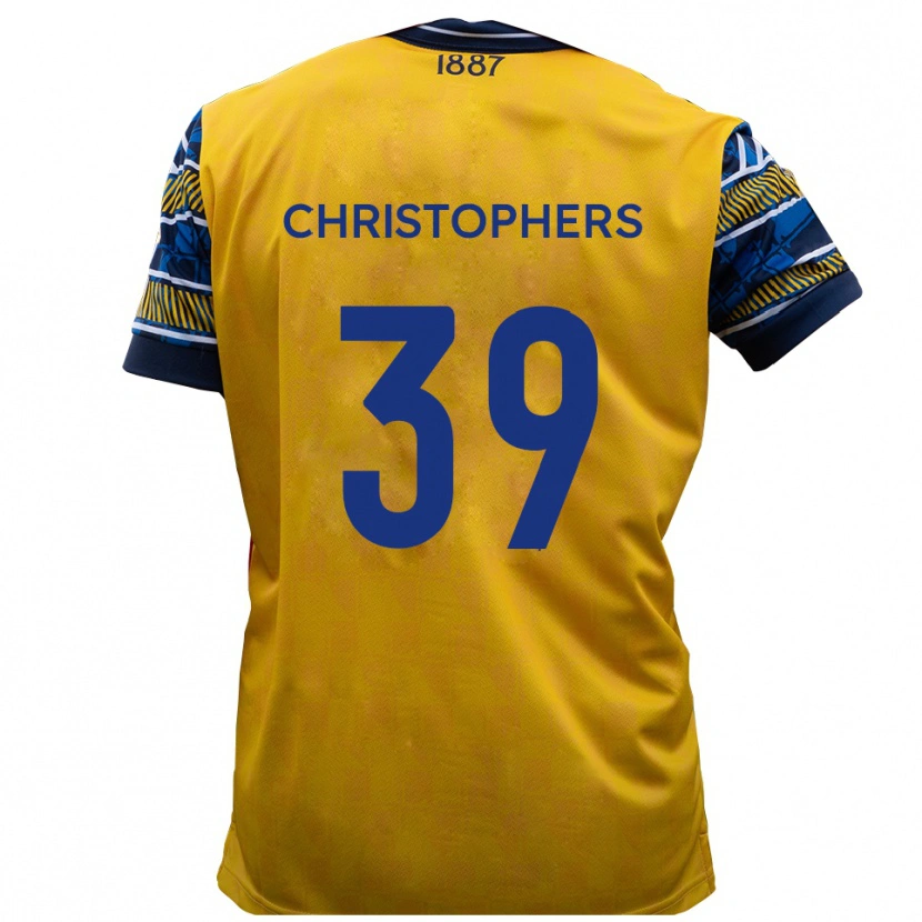 Danxen Uomo Maglia Leo Christophers #39 Giallo Nero Kit Gara Away 2025/26 Maglietta