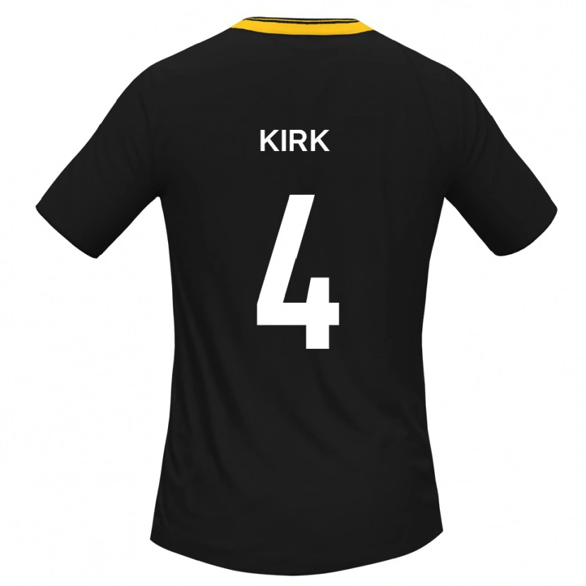 Danxen Uomo Maglia Alex Kirk #4 Nero Giallo Kit Gara Away 2025/26 Maglietta