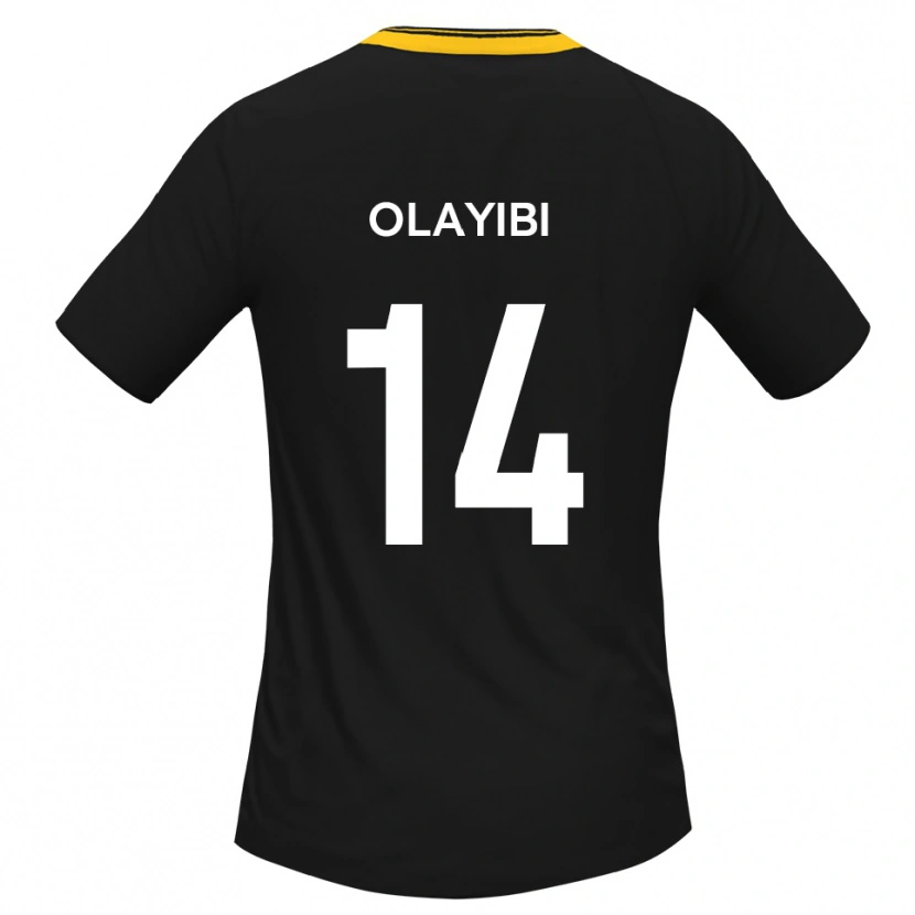Danxen Uomo Maglia Daniel Olayibi #14 Nero Giallo Kit Gara Away 2025/26 Maglietta