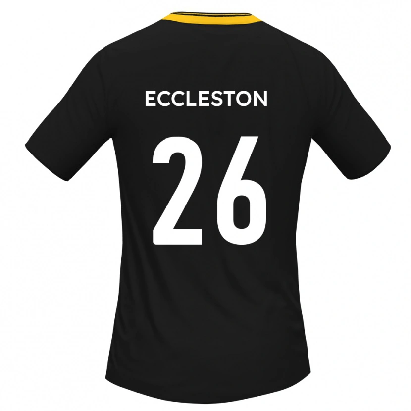 Danxen Uomo Maglia Junior Eccleston #26 Nero Giallo Kit Gara Away 2025/26 Maglietta