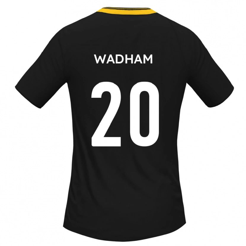 Danxen Uomo Maglia Jack Wadham #20 Nero Giallo Kit Gara Away 2025/26 Maglietta
