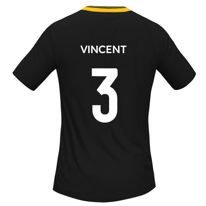 Danxen Uomo Maglia Liam Vincent #3 Nero Giallo Kit Gara Away 2025/26 Maglietta