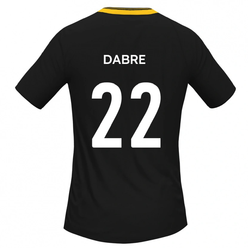 Danxen Uomo Maglia Mo Dabre #22 Nero Giallo Kit Gara Away 2025/26 Maglietta
