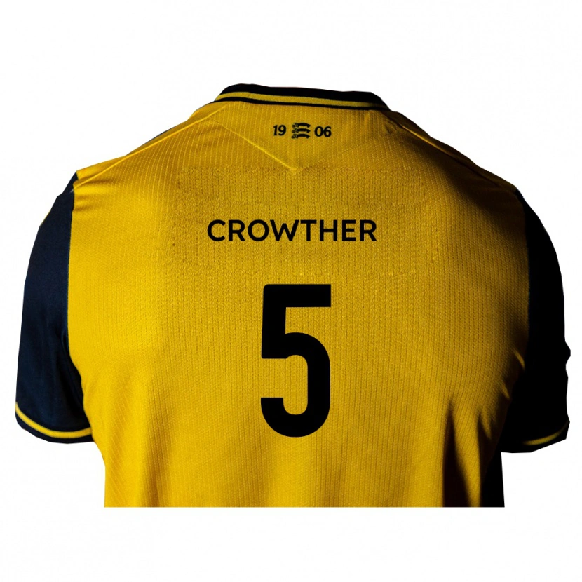 Danxen Uomo Maglia Adam Crowther #5 Giallo Nero Kit Gara Away 2025/26 Maglietta