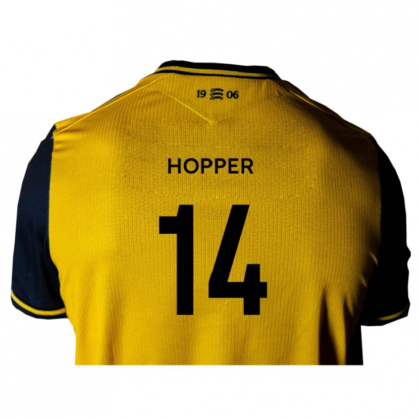 Danxen Uomo Maglia Tom Hopper #14 Giallo Nero Kit Gara Away 2025/26 Maglietta