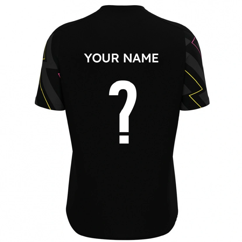 Danxen Uomo Maglia Il Tuo Nome #0 Nero Grigio Kit Gara Away 2025/26 Maglietta