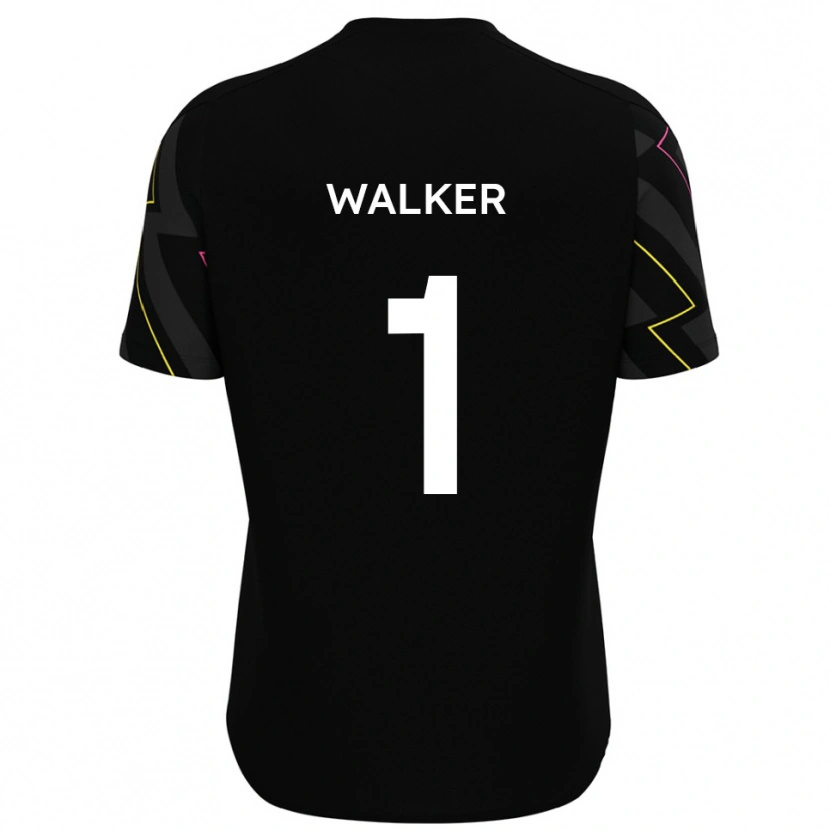 Danxen Uomo Maglia Laurie Walker #1 Nero Grigio Kit Gara Away 2025/26 Maglietta