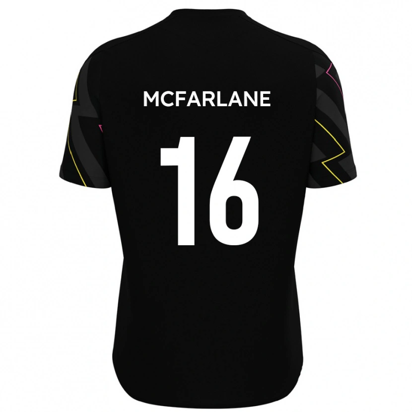 Danxen Uomo Maglia Callum Mcfarlane #16 Nero Grigio Kit Gara Away 2025/26 Maglietta