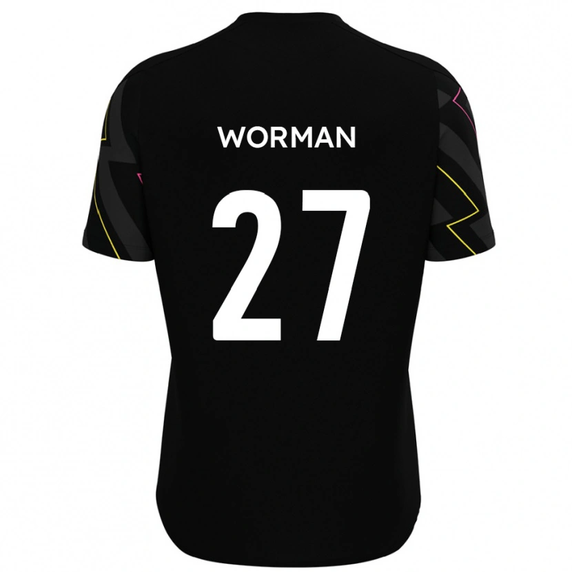 Danxen Uomo Maglia Ben Worman #27 Nero Grigio Kit Gara Away 2025/26 Maglietta