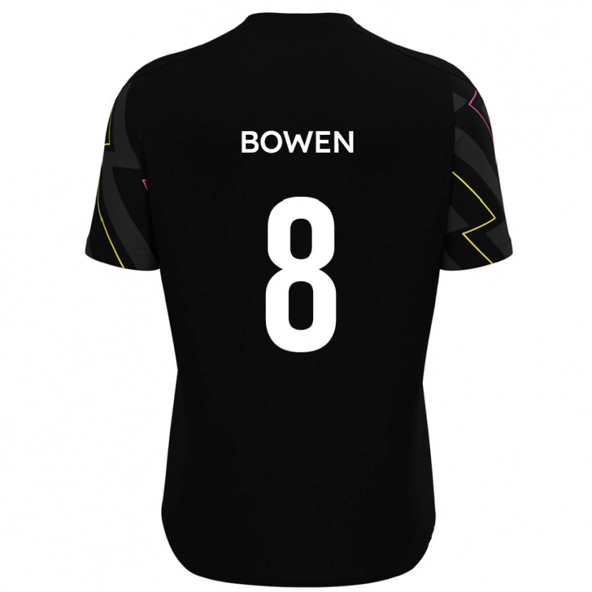 Danxen Uomo Maglia Sam Bowen #8 Nero Grigio Kit Gara Away 2025/26 Maglietta