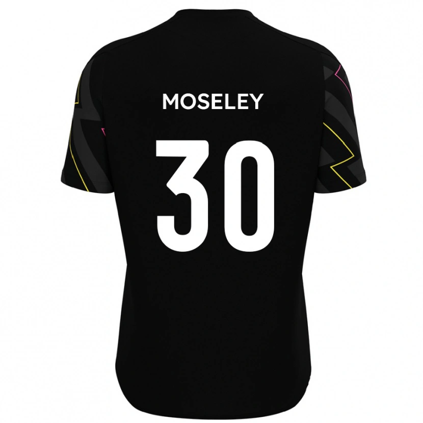 Danxen Uomo Maglia Kyle Moseley #30 Nero Grigio Kit Gara Away 2025/26 Maglietta